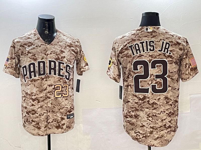 Men San Diego Padres 23 Tatis jr Camo Game 2025 Nike MLB Jersey style 7
